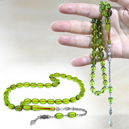 Kararmaz Metal Arnavut Zincir Püsküllü Sülün İmame Beyzi Kesim Yeşil Katalin Tesbih