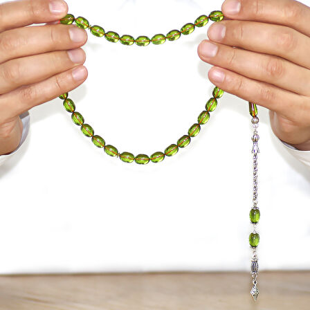 Kararmaz Metal Arnavut Zincir Püsküllü Sülün İmame Beyzi Kesim Yeşil Katalin Tesbih