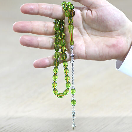 Kararmaz Metal Arnavut Zincir Püsküllü Sülün İmame Beyzi Kesim Yeşil Katalin Tesbih