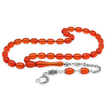 Kararmaz Metal Arnavut Zincir Püsküllü Sülün İmame Beyzi Kesim Kırmızı Katalin Tesbih