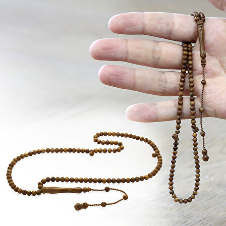 Sistemli Küre Kesim Mini Boy Kahverengi 99 Taneli Kuka Namaz Tesbihi