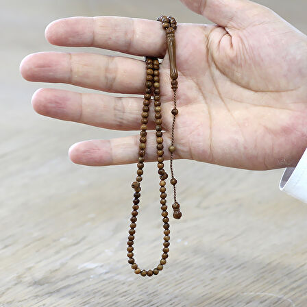 Sistemli Küre Kesim Mini Boy Kahverengi 99 Taneli Kuka Namaz Tesbihi