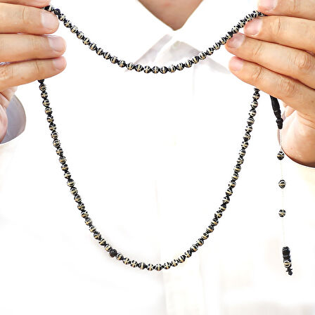 Sistemli 925 Ayar Gümüş Sarmal Küre Kesim Kahverengi 99 Taneli Kuka Namaz Tesbihi