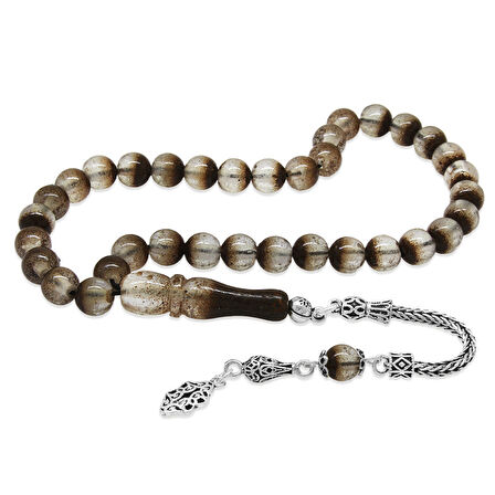 925 Ayar Gümüş Püsküllü Küre Kesim Kişiye Özel Kabir Toprağı İçerir Tesbih