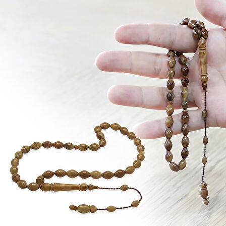 Kuka Tesbih - Sistemli - Kahverengi - Arpa Kesim