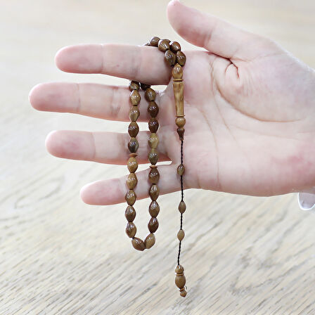 Kuka Tesbih - Sistemli - Kahverengi - Arpa Kesim