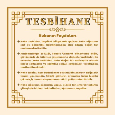 Kuka Tesbih - 925 Ayar Gümüş Kral Püsküllü - Siyah Renk - Pirinç Sarma - Beyaz Mine - Küre Kesim