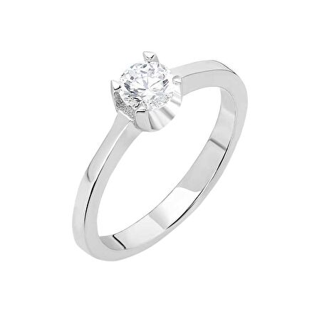 Starlight Diamond Pırlanta Montür "U" Tasarım 925 Ayar Gümüş Bayan Tektaş Yüzük