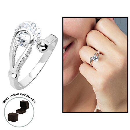 Starlight Diamond Pırlanta Montür Elegance 925 Ayar Gümüş Kadın Tektaş Yüzük