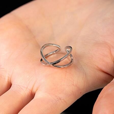 Cats Eye Tasarım Silver Renk Free Size 925 Ayar Gümüş Kadın Yüzük