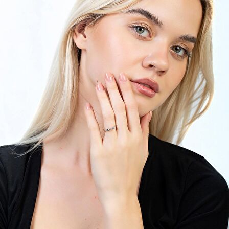 Helezon Tasarım Silver Renk Free Size 925 Ayar Gümüş Kadın Yüzük