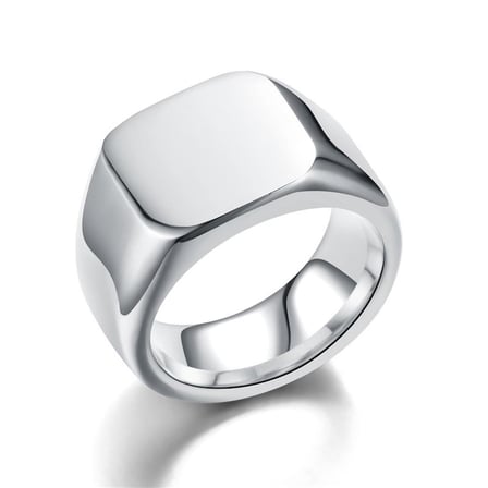 Silver Renk Kişiye Özel İsim/Harf Yazılı 316L Kalite Çelik Erkek Yüzük (27 Ölçü)