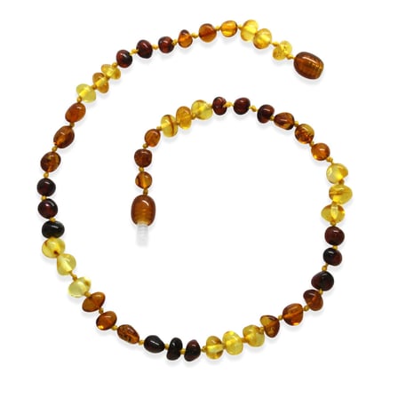 Mix Renkli Özel Seri Doğal Form Naturel Damla Kehribar Taşlı Bebek Diş Kolyesi