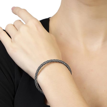 El İşçiliği Thick Foxtail Tasarım 1000 Ayar Gümüş Kazaz Kadın Bileklik