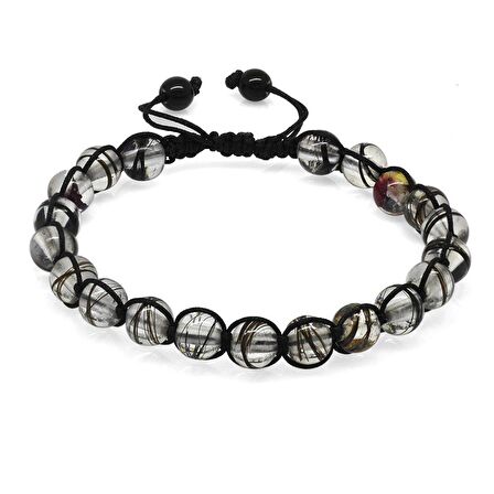 Makrome Örgülü Kişiye Özel Saç Teli İçerir Erkek Bileklik