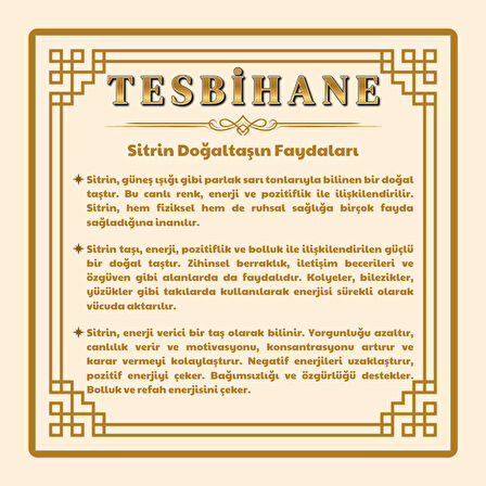 Altın Rengi Metal Zincirli Dorika Top Süslemeli Amorf Sitrin Doğaltaş Kadın Bileklik