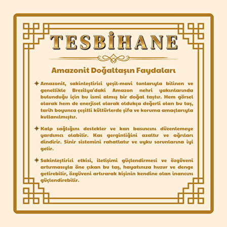 Gümüş Renk Metal Zincirli Dorika Top Süslemeli Amorf Amazonit Doğaltaş Erkek Bileklik