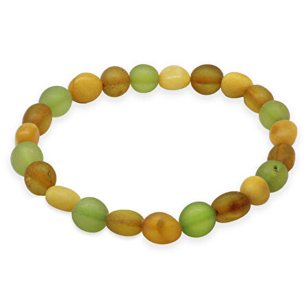 Mat Pastel Renk Natural Form Doğal Damla Kehribar Erkek Bileklik