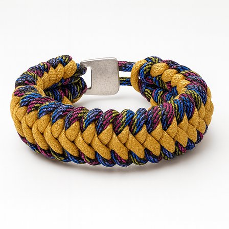 Paracord Bileklik Anahtarlık Kombini - Çok Renkli Kamuflaj Desen - Kamp ve Doğa Sporları İçin