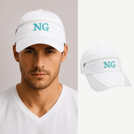 Unisex Tenis Şapkası - İsme Özel Nakışlı - Mikro Kumaş - Beyaz Renk - Metal Tokalı
