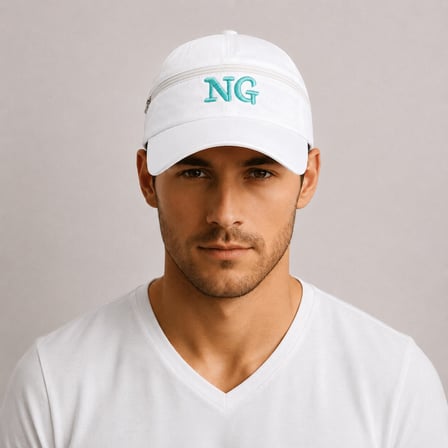 Unisex Tenis Şapkası - İsme Özel Nakışlı - Mikro Kumaş - Beyaz Renk - Metal Tokalı