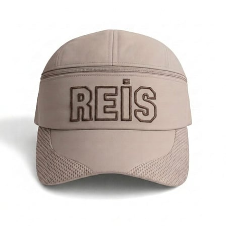 Unisex Tenis Şapkası - İsme Özel Nakışlı - Mikro Kumaş - Krem Rengi - Metal Tokalı