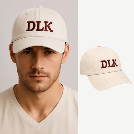 Unisex Vintage Beyzbol Şapkası - İsme Özel Nakışlı - Eskitme Kumaş - Krem Rengi - Metal Tokalı