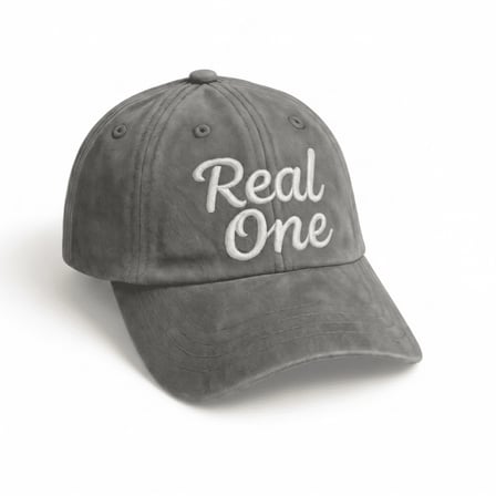 Unisex Vintage Beyzbol Şapkası - İsme Özel Nakışlı - Eskitme Kumaş - Gri Renk - Metal Tokalı