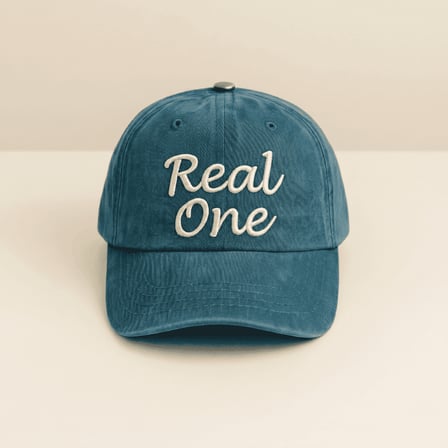 Unisex Vintage Beyzbol Şapkası - İsme Özel Nakışlı - Eskitme Kumaş - Turkuaz - Metal Tokalı