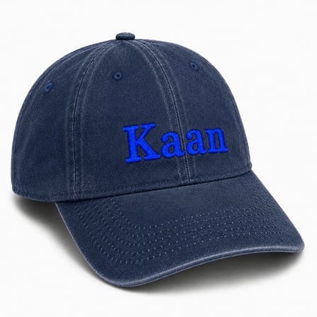 Unisex Vintage Beyzbol Şapkası - İsme Özel Nakışlı - Eskitme Kumaş - Lacivert - Metal Tokalı