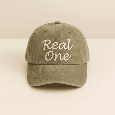 Unisex Vintage Beyzbol Şapkası - İsme Özel Nakışlı - Eskitme Kumaş - Kahverengi - Metal Tokalı