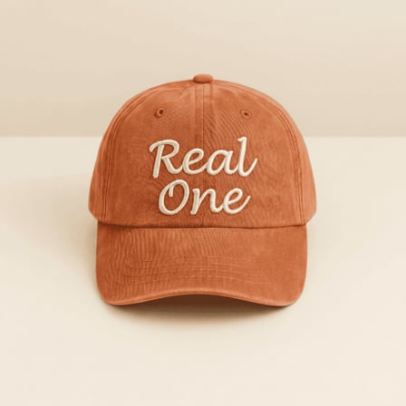 Unisex Vintage Beyzbol Şapkası - İsme Özel Nakışlı - Eskitme Kumaş - Turuncu - Metal Tokalı