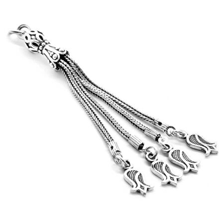 Lale Tasarım 4lü Kamçı 925 Ayar Gümüş Püskül