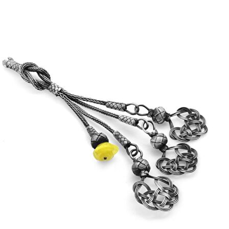 Eskitme Renk Sarı Çiçek Detaylı 4lü 1000 Ayar Kazaz Püskül