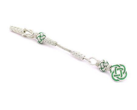 Yeşil-Beyaz Renk 1000 Ayar Gümüş Kazaz Püskül