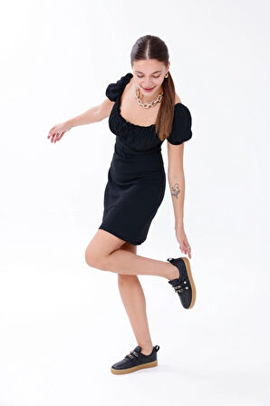 Kadın Bağcıklı Basic Sneaker Inci Detaylı Kalın Taban Spor Ayakkabı