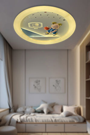 Teddy Çocuk Odası Plafonyer Kumandalı Led Avize