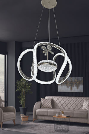 Dünya Eliza Simli Slikonlu Tek Toplu Modern Oturma Led Avizesi