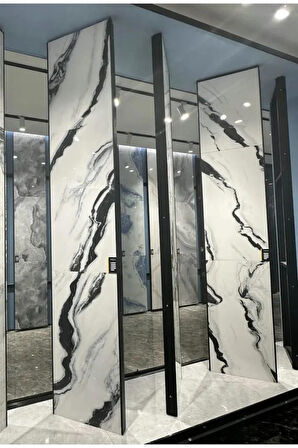 Kendinden Yapışkanlı 1 Adet 30x60cm Doğal Mermer Desenli Esnek Banyo Wc Duvar Paneli Kağıdı BS8079-A
