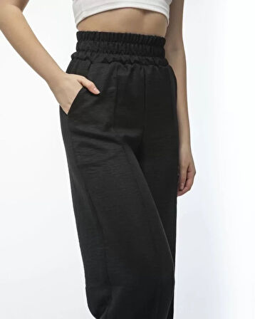 Rose's Boutiqe All About Women Yüksek Bel Keten Pantalon - Siyah