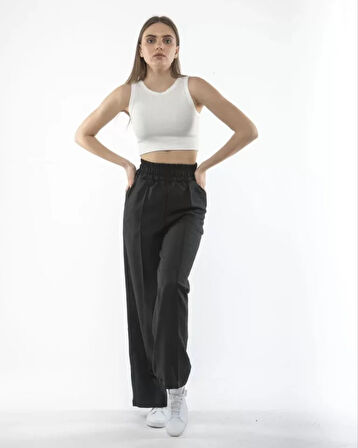Rose's Boutiqe All About Women Yüksek Bel Keten Pantalon - Siyah
