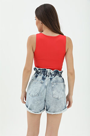 Rose's Boutiqe All About Women Kare Yaka Kolsuz Atlet - Mercan