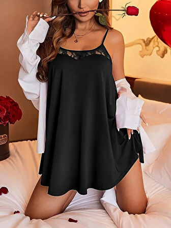 Rose's Boutiqe All About Women Kadın Askılı Yaka Dantel Detay Sandy Gecelik Elbise