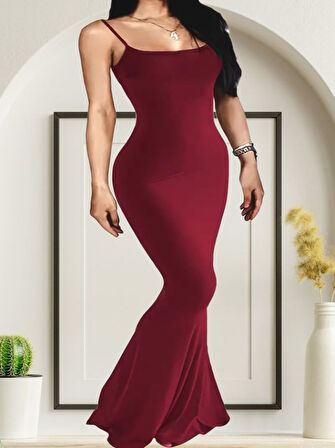 Rose's Boutiqe All About Women Kadın Kolsuz Askılı Bodycon Uzun Viskon Elbise