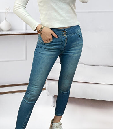 Rose's Boutiqe All About Women Yüksek Bel Likralı Jean Pantolon 90 Cm