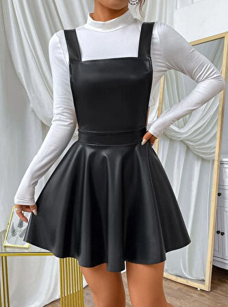 Rose's Boutiqe All About Women Kadın Deri Salopet Tulum Elbise