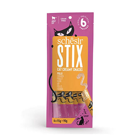 Schesir Cat Stix Tavuklu Krema Kedi Ödülü 6x15gr