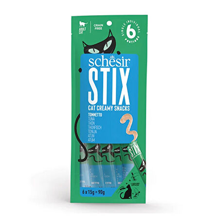 Schesir Cat Stix Ton Balıklı Krema Kedi Ödülü 6x15g