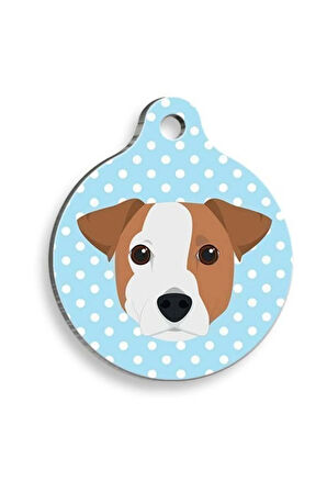 Irklara Özel Seri Puantiyeli Jack Russel Yuvarlak Köpek Künyesi Small: 2,5 cm.