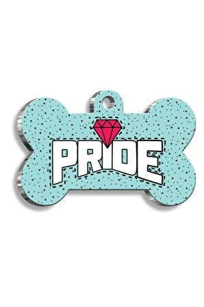 Mavi Pride Kemik Şekilli Kedi Köpek Künyesi XLarge 3,3 x 5 cm